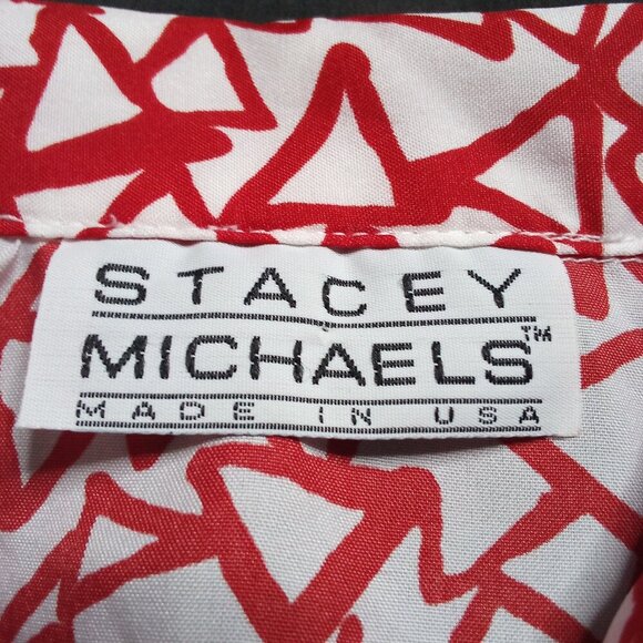 Vintage Stacey Michaels Triangles Polyester Disco Shirt - Picture 3 of 4